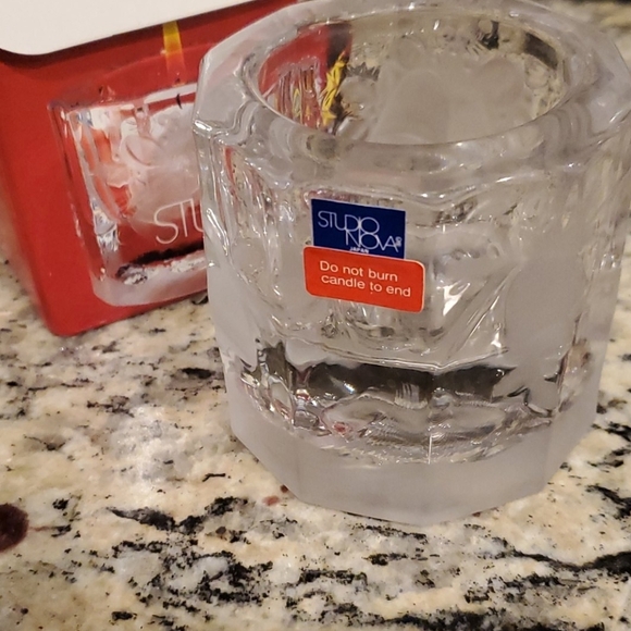 STUDIO NOVA Clear etched Glass Votive holder - Picture 4 of 8